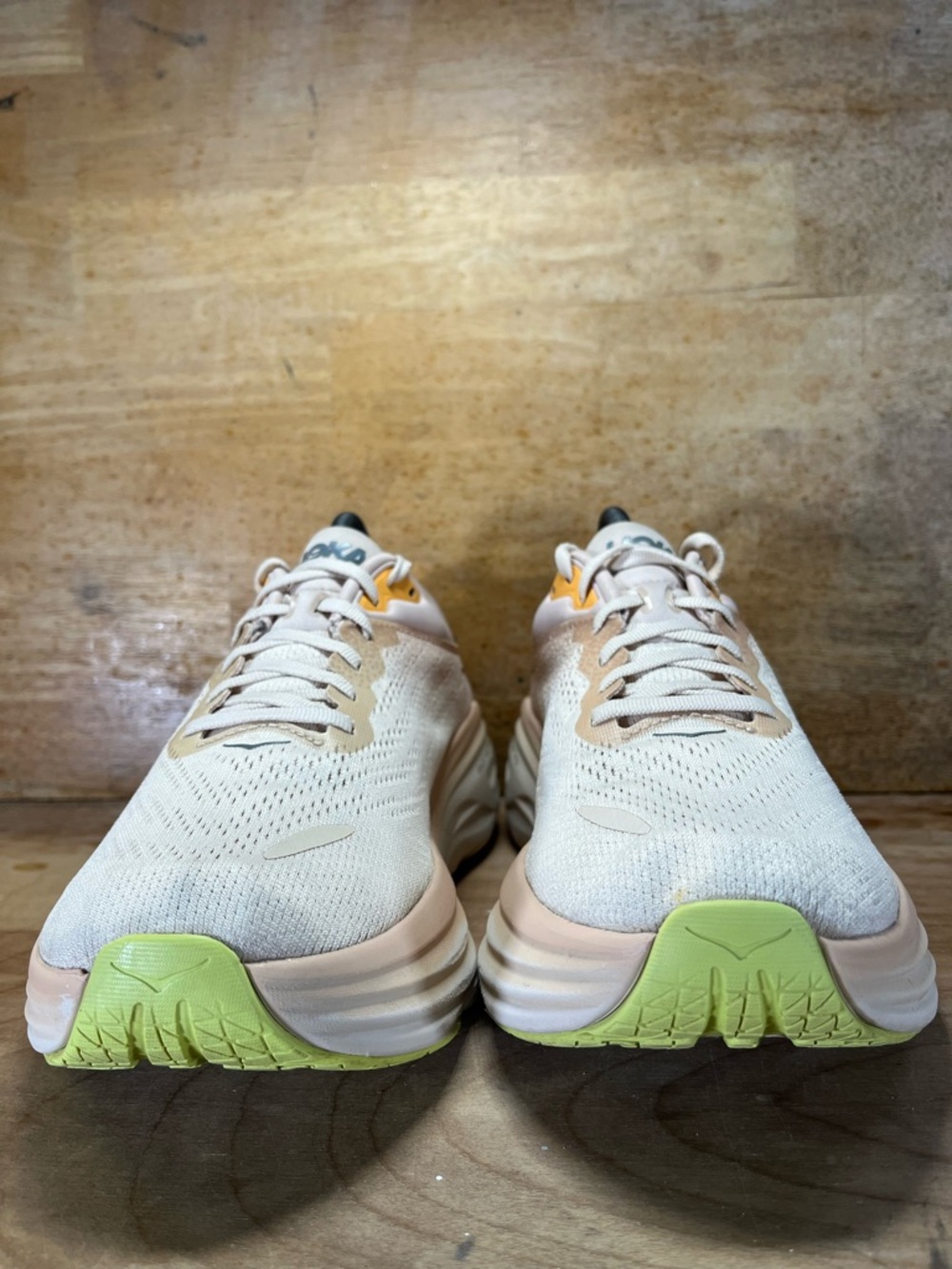 Hoka One One Bondi 8 Womens Size 9.5 Running Shoes Sneakers Cream Vanilla - Picture 2 of 12